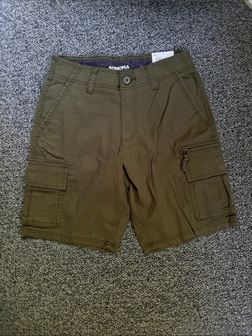 Sonoma Men's Olive Brown Cargo Shorts